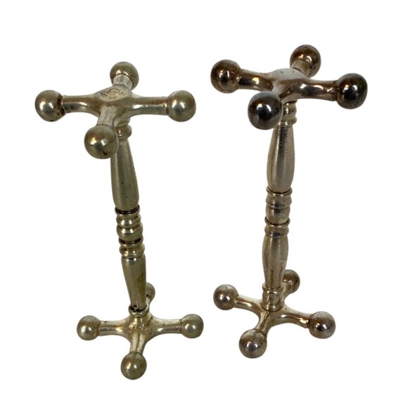 Vintage Silverplate Knife Cutlery Rests Set Of 6 Dumbbell Style Unbranded - Picture 8 of 8